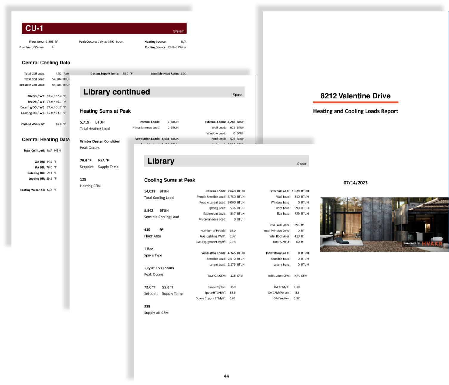 Professional load calculation reports